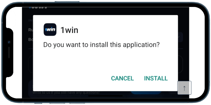 a cell phone with an 1win message app on the screen