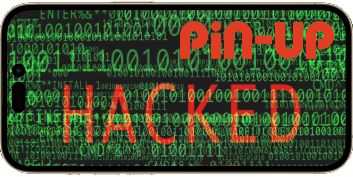 a sign that says pin - up is hacked
